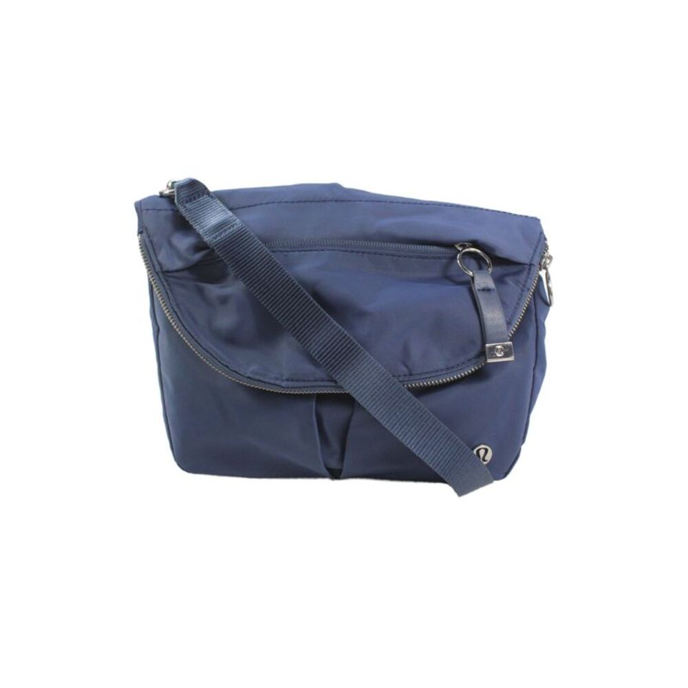 Lululemon Womens Nylon Front Pocket Sling Handbag Blue